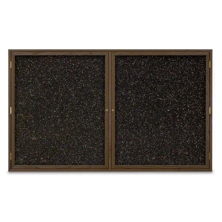 United Visual Products Sliding Door Indoor Enclosed Corkboard, 7 UV9027ACS-BLACK-CLOUD